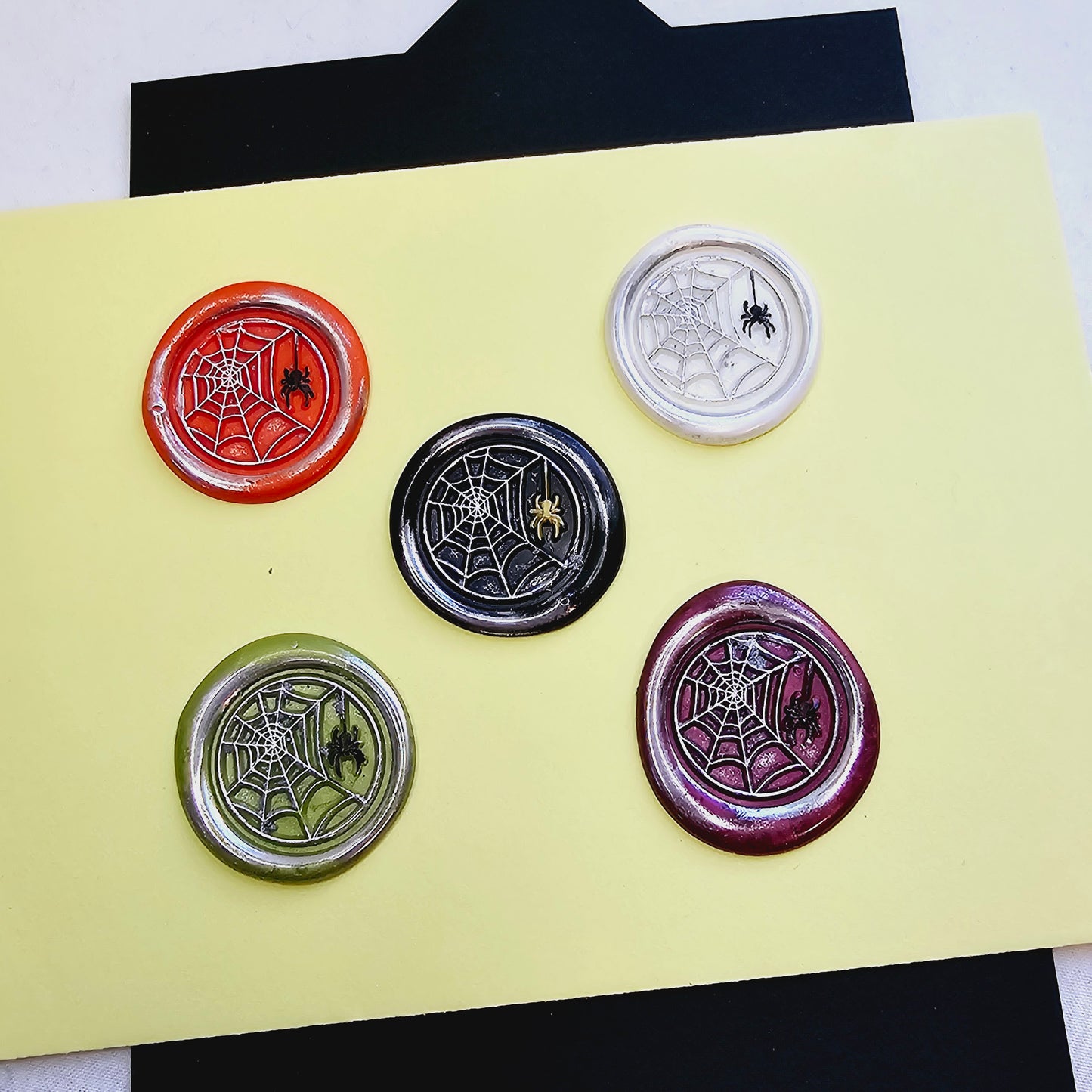 Halloween Spider's Web Wax Seals Multi Color Set of Five