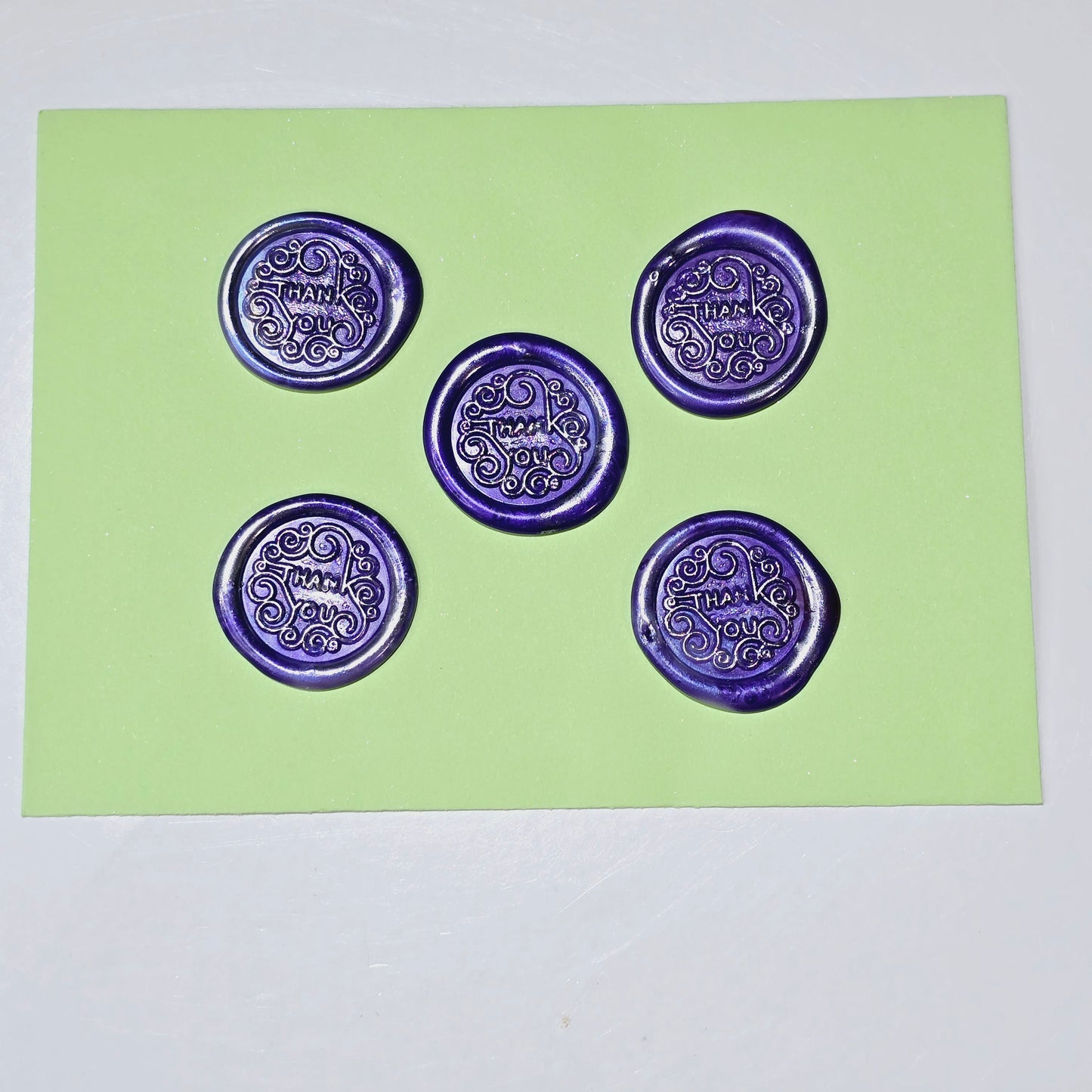 Thank You Wax Seals Purple & Silver Set of Five