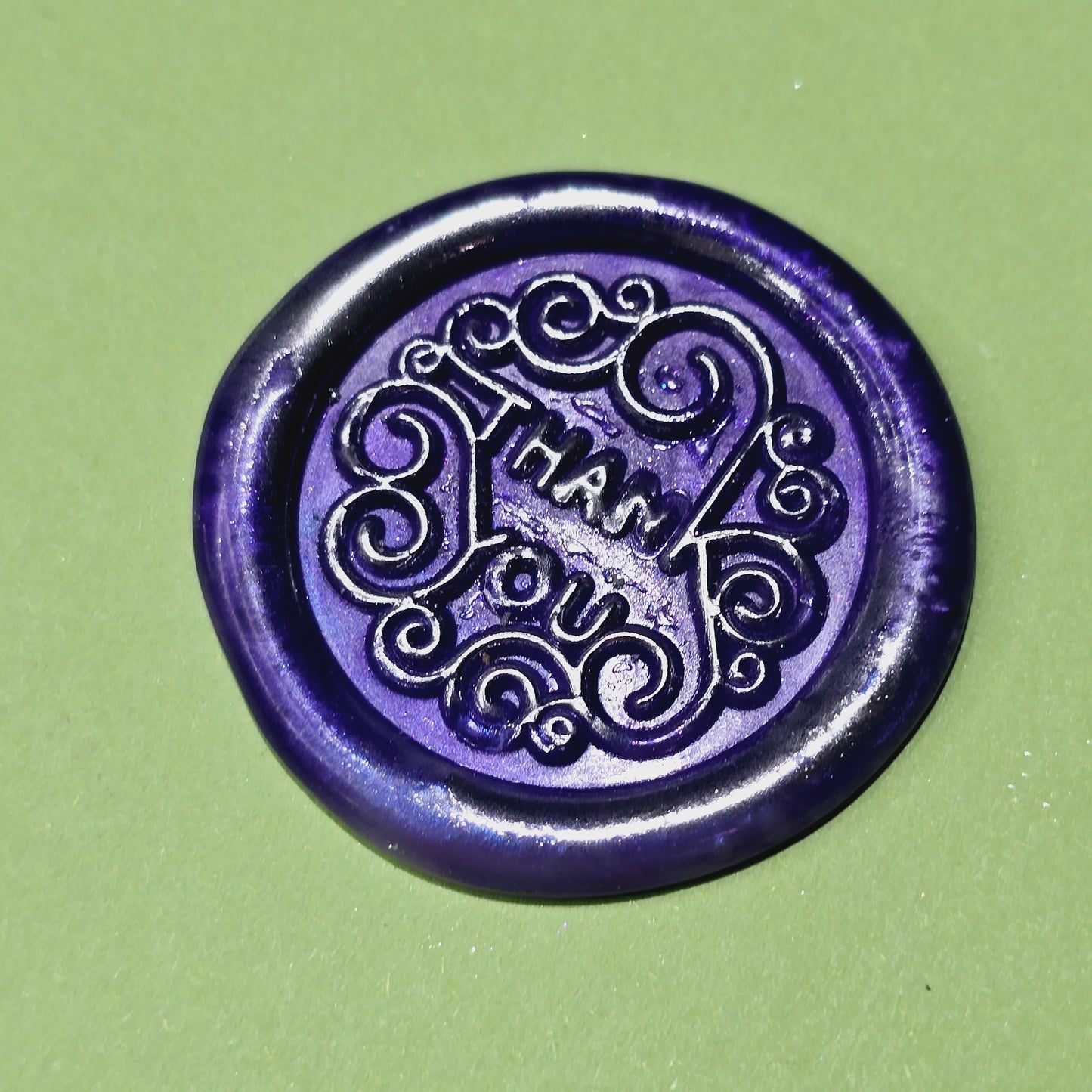 Thank You Wax Seals Purple & Silver Set of Five