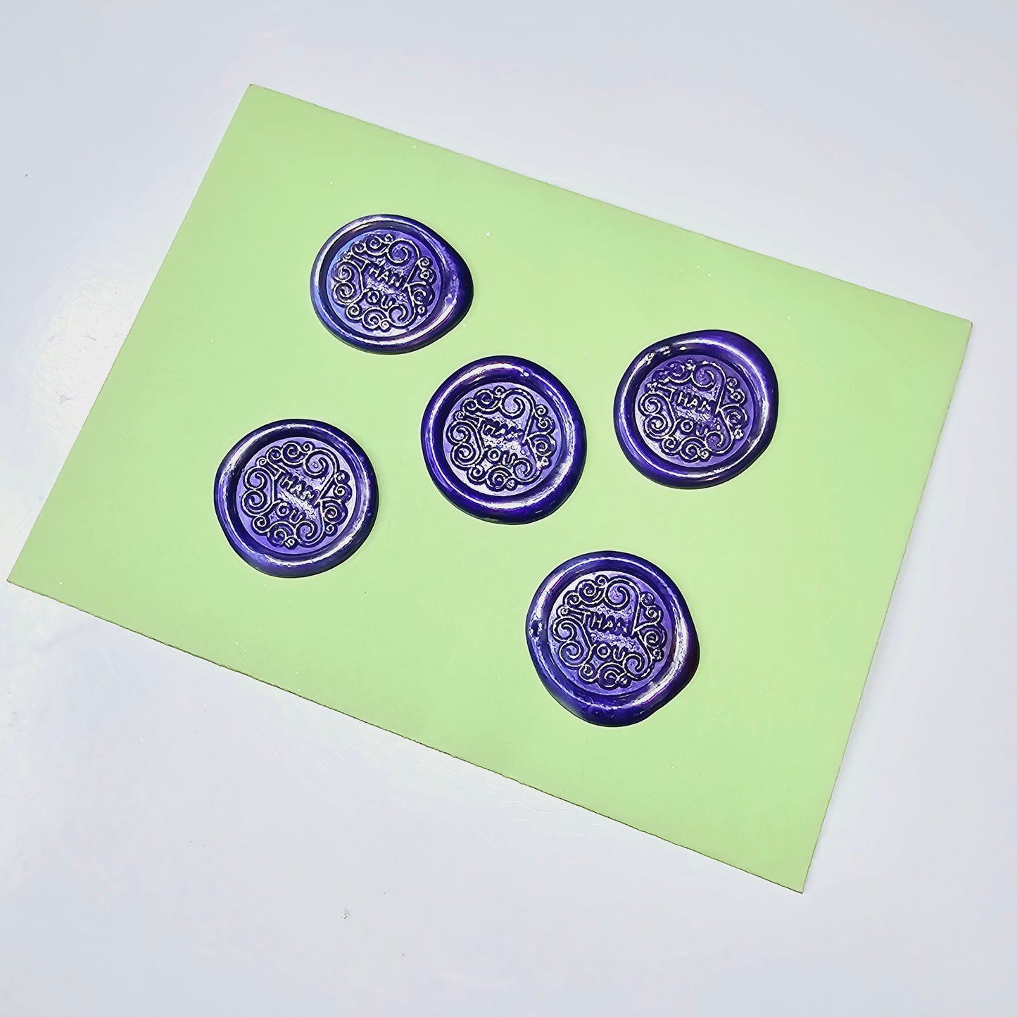 Thank You Wax Seals Purple & Silver Set of Five