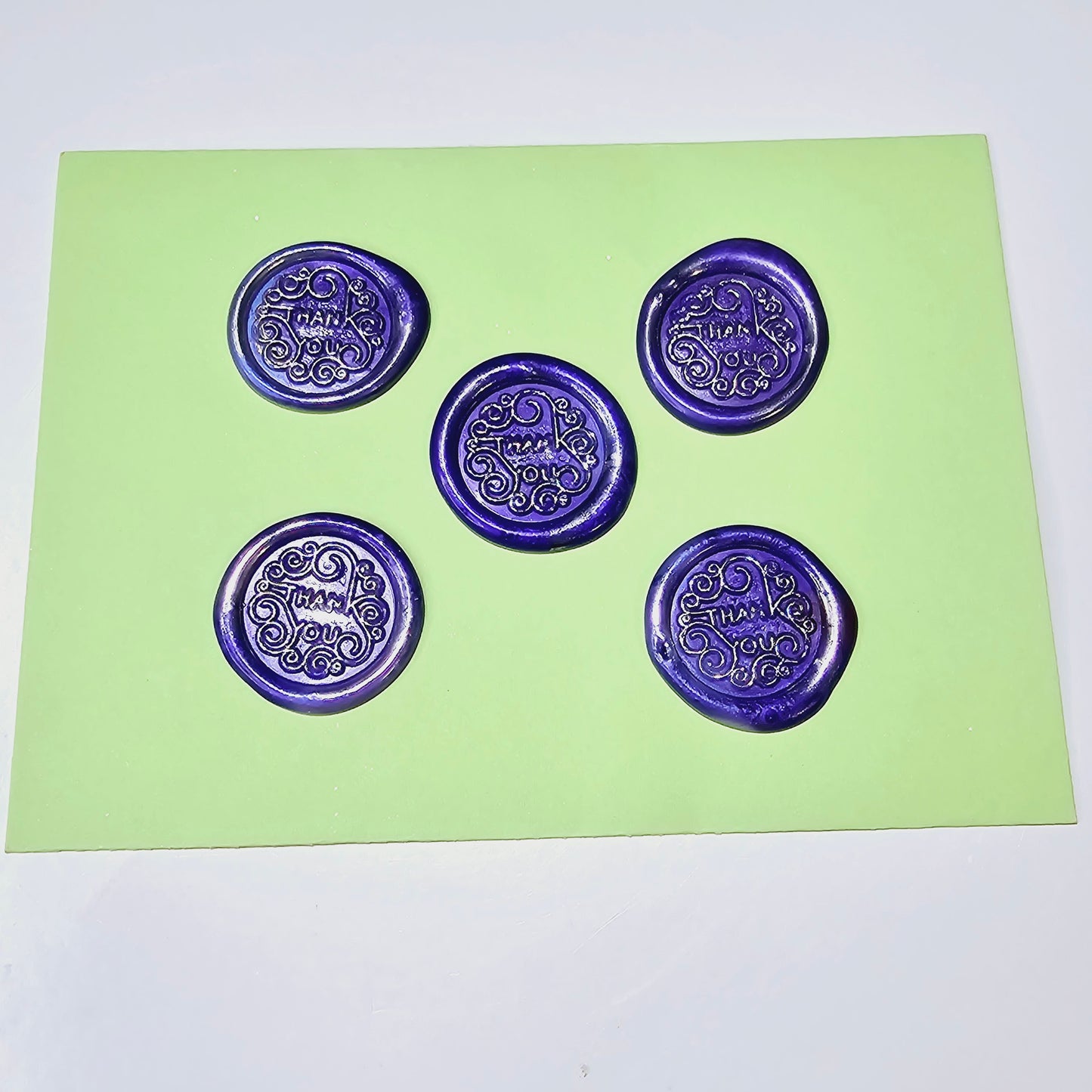 Thank You Wax Seals Purple & Silver Set of Five