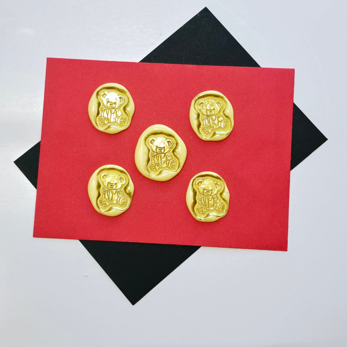 Yellow Bear Wax Seals Metallic Gold Set of Five