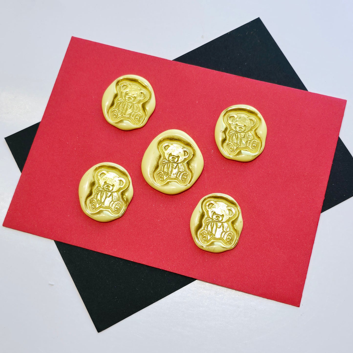 Yellow Bear Wax Seals Metallic Gold Set of Five