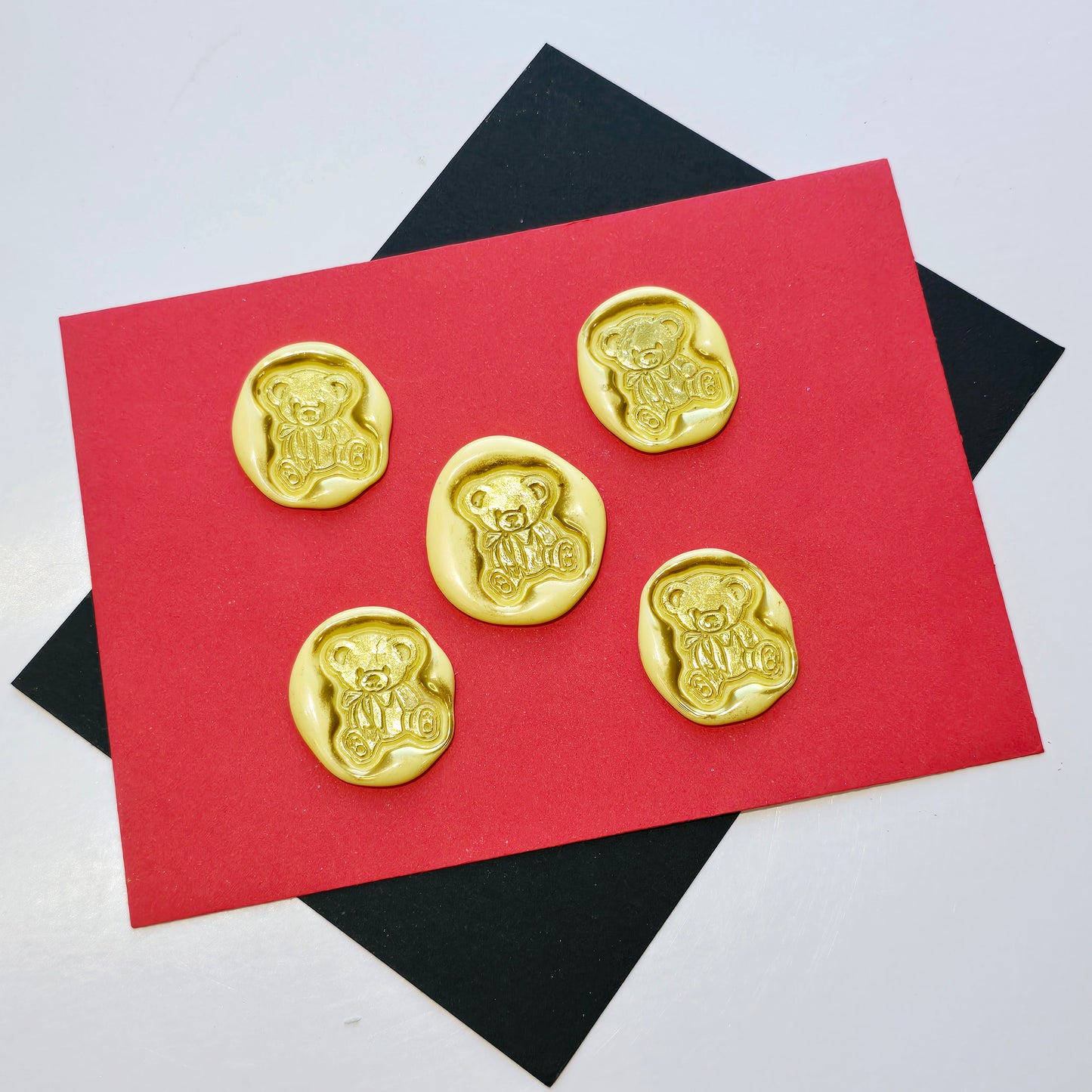 Yellow Bear Wax Seals Metallic Gold Set of Five