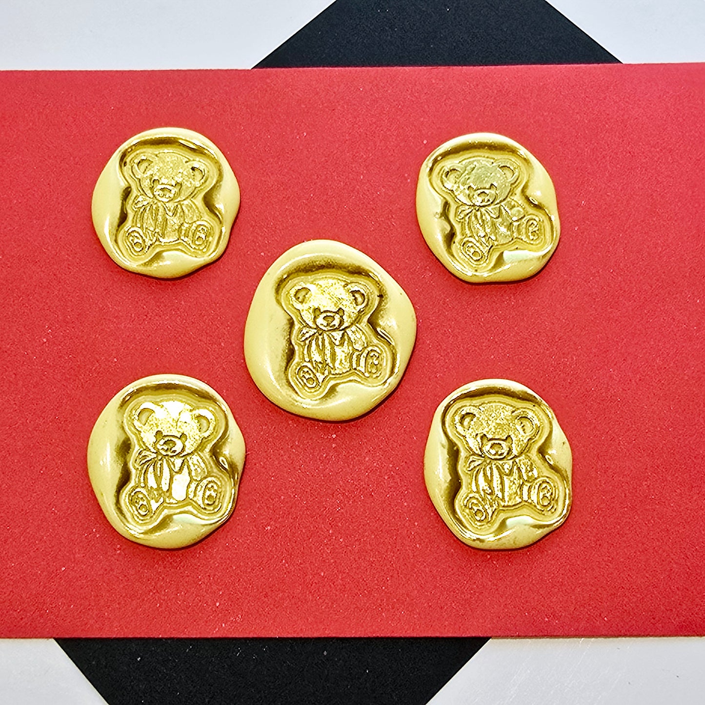 Yellow Bear Wax Seals Metallic Gold Set of Five