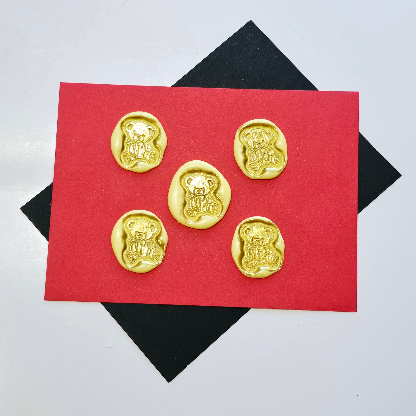 Yellow Bear Wax Seals Metallic Gold Set of Five