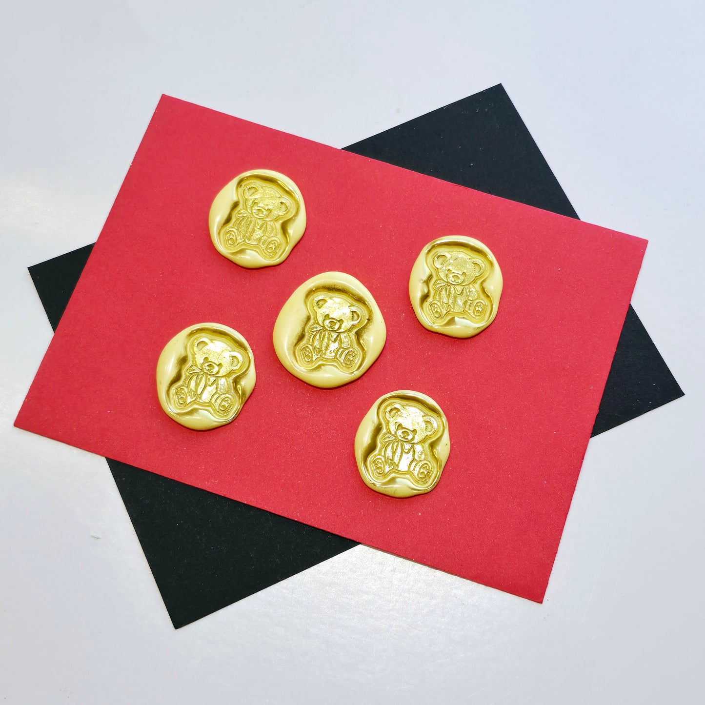 Yellow Bear Wax Seals Metallic Gold Set of Five