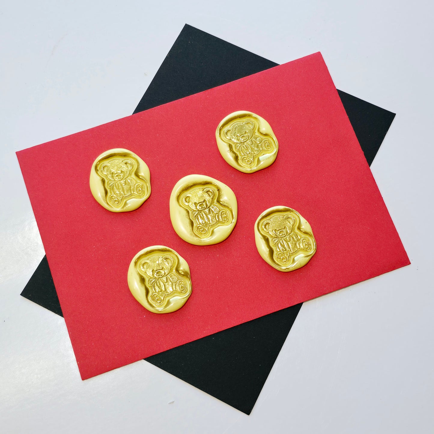 Yellow Bear Wax Seals Metallic Gold Set of Five