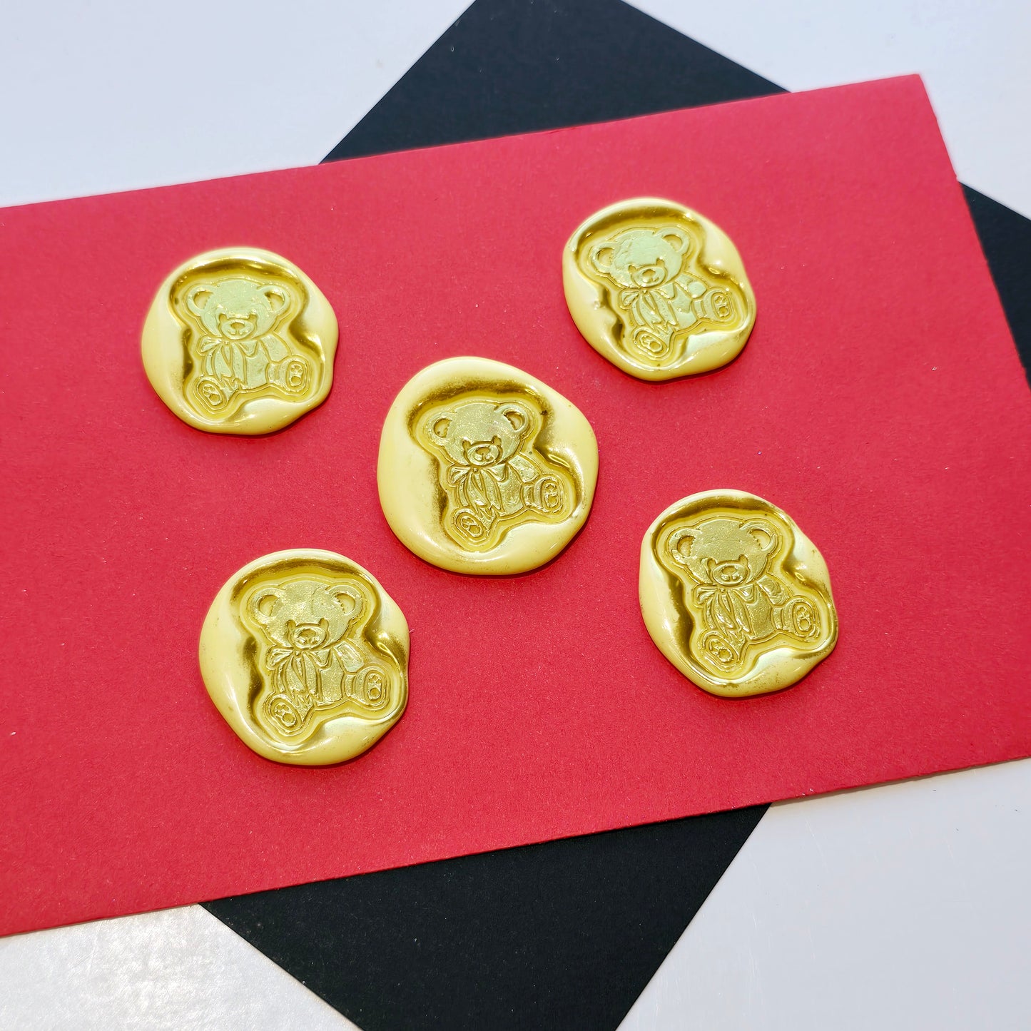 Yellow Bear Wax Seals Metallic Gold Set of Five