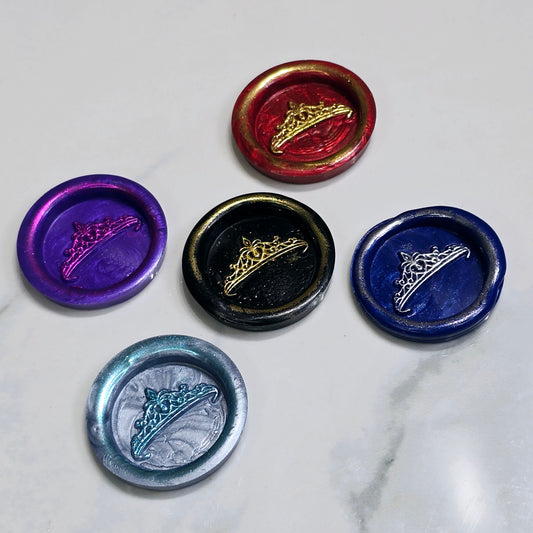 Tiara, Crown Wax Seals Multi Color & Gold Set of Five