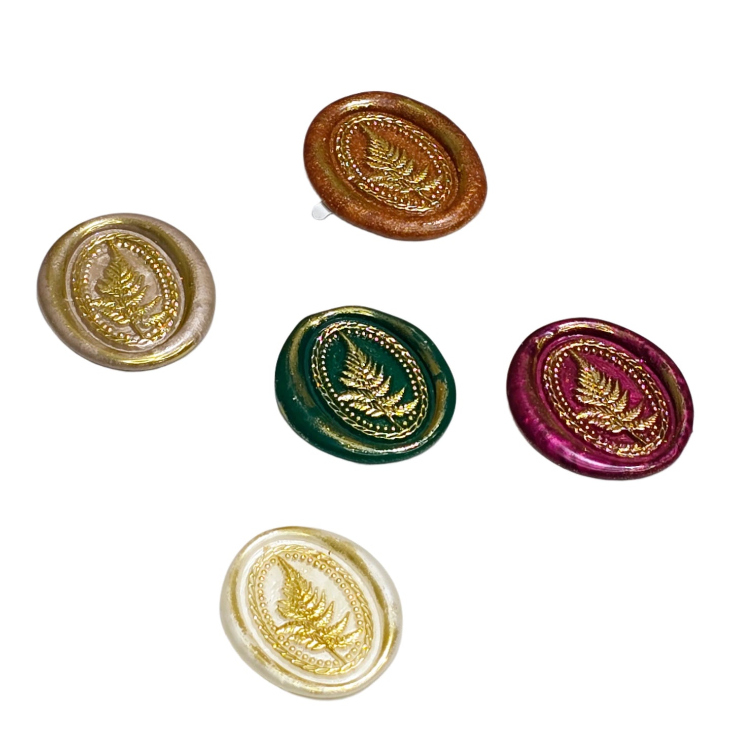 Fern Wax Seals Set of Five, Earthy Colors Flora and Fauna Collection