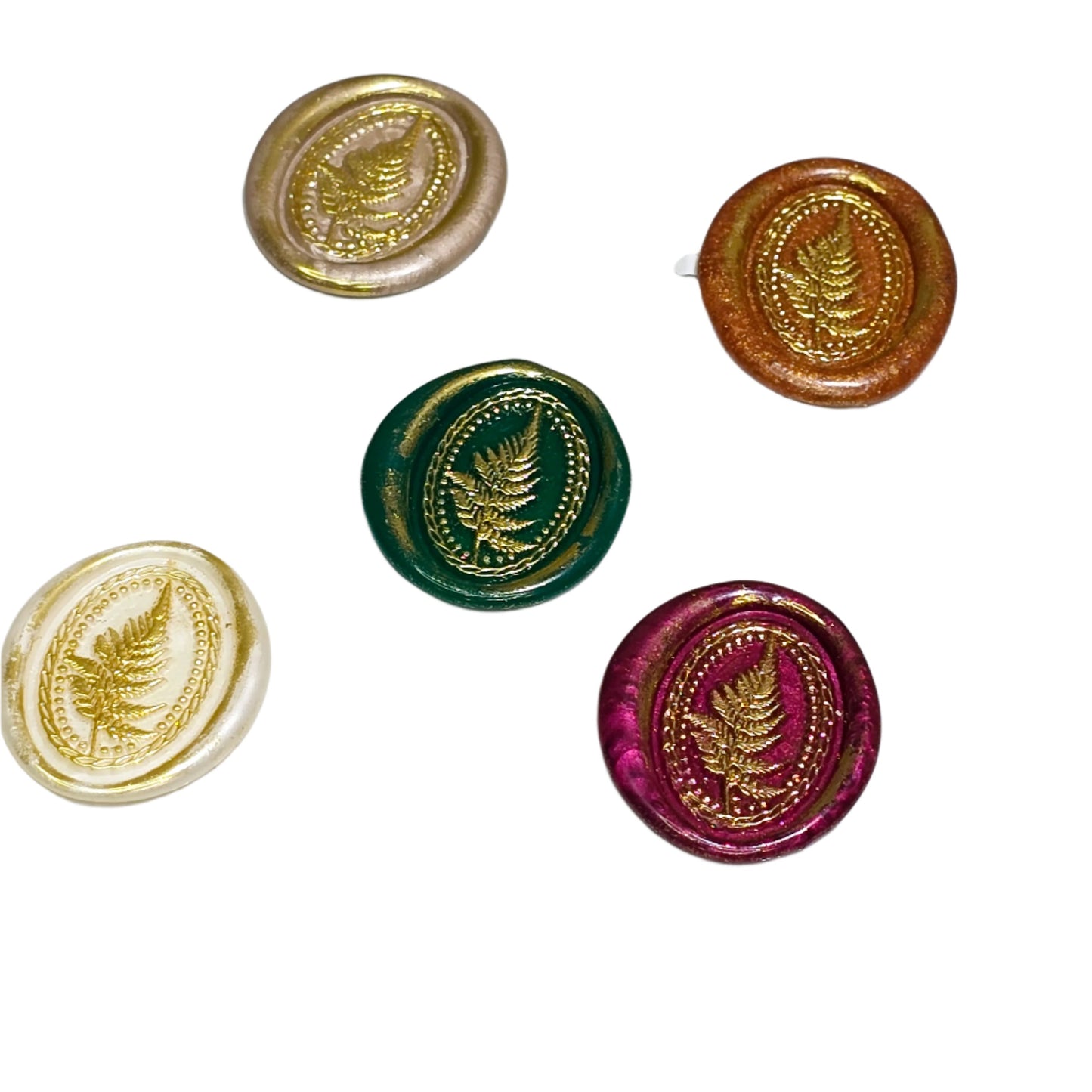 Fern Wax Seals Set of Five, Earthy Colors Flora and Fauna Collection