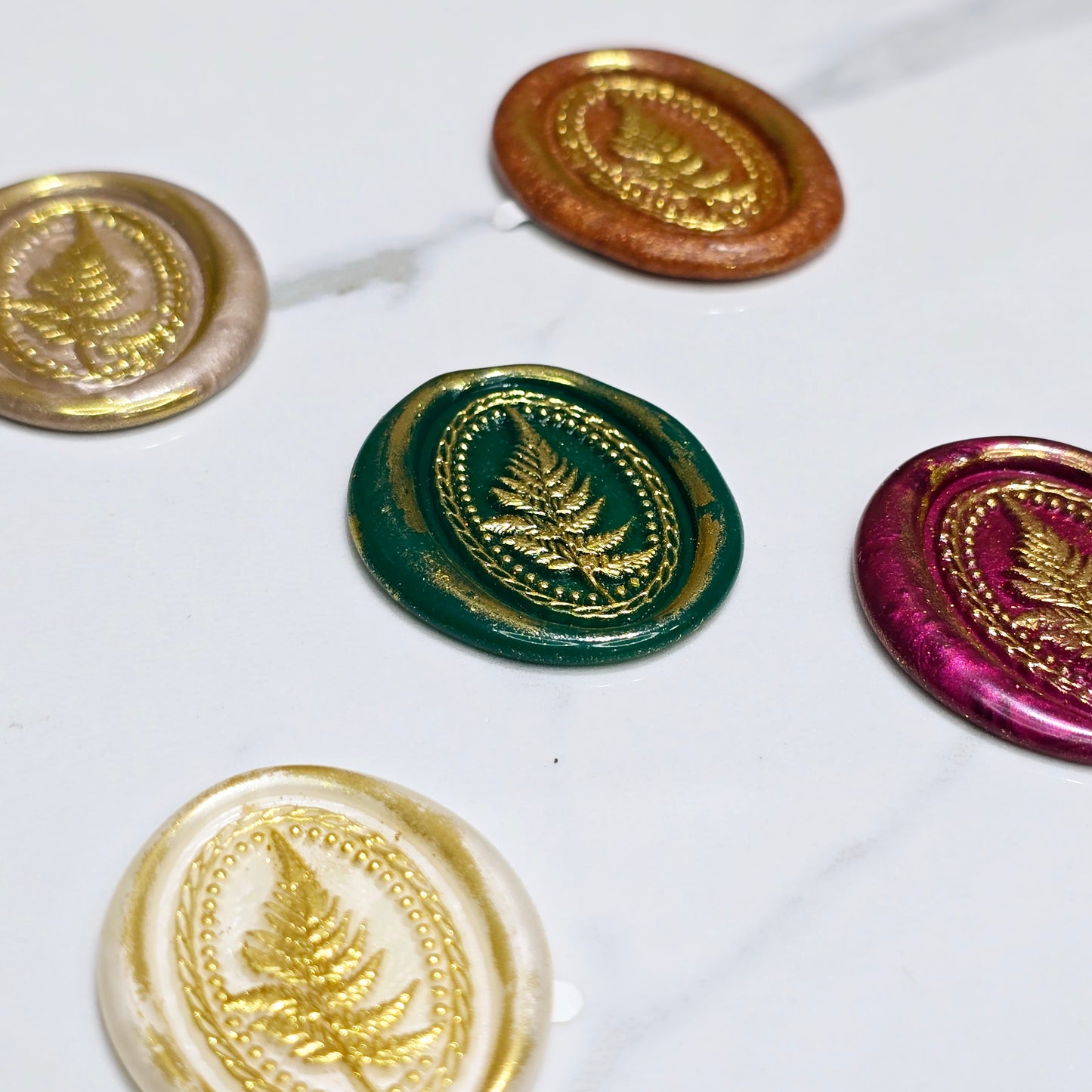 Fern Wax Seals Set of Five, Earthy Colors Flora and Fauna Collection