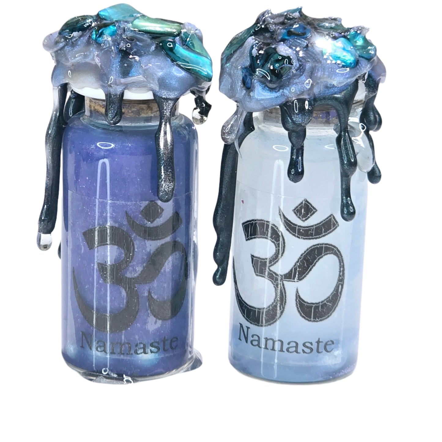 Namaste Mini Decorative Potion Bottle Color Changing White to Blue!