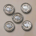 Wax Seals Champagne & Silver Hearts Set of Five, with Adhesive Wax Seals for Cards, Invitations and Gifts