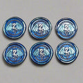 Dragon Wings Spread Wax Seals Blue & Silver Set of SIX, with Adhesive Wax Seals for Cards, Invitations and Gifts