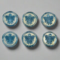 Butterfly Moon Ice Blue Wax Seals, Set of SIX with Adhesive Wax Seals for Cards, Invitations and Gifts