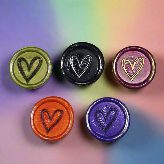 Hearts of Halloween Wax Seals Multicolor Set of Five, for cards, invitations, letters and gifts