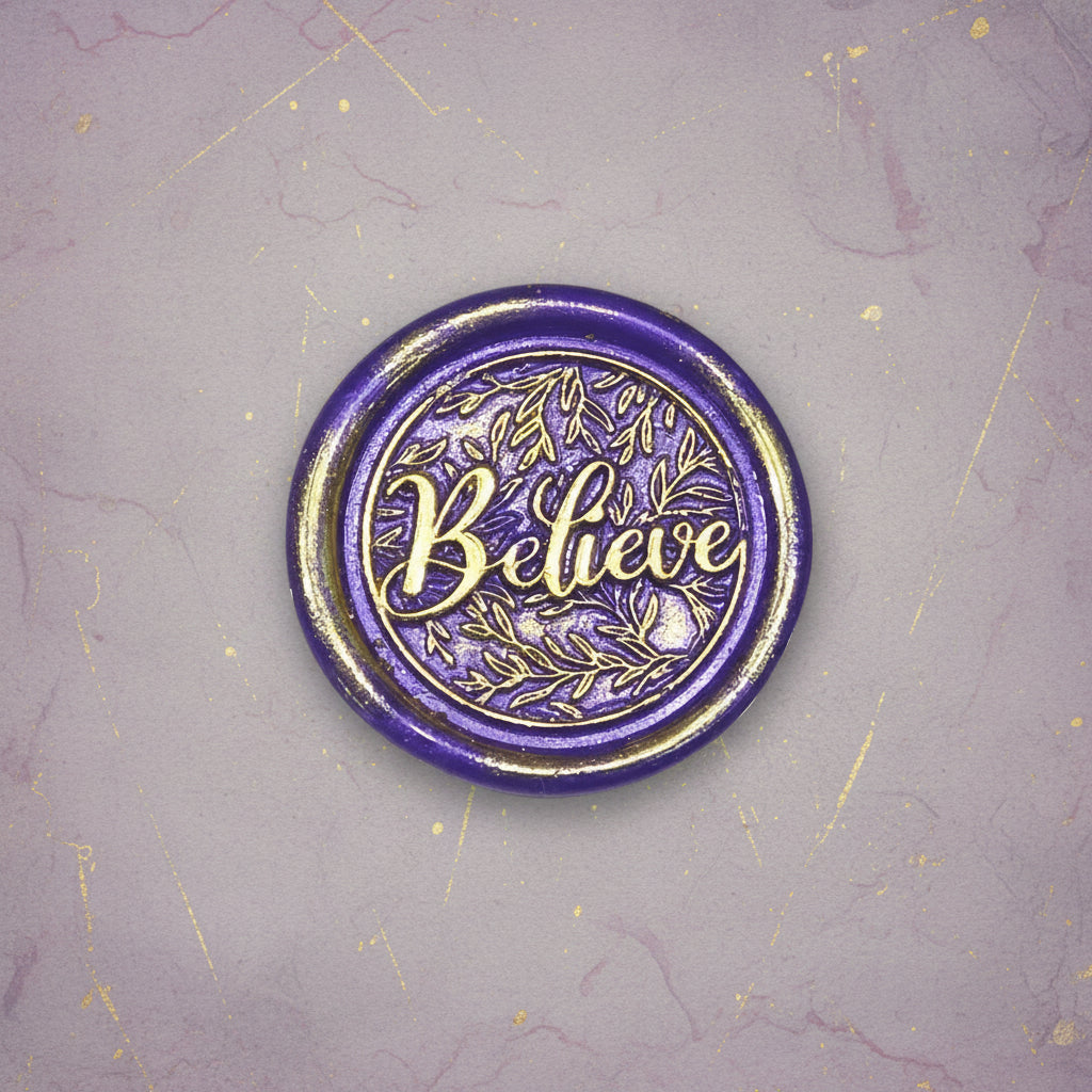 Believe Wax Seals – Peel & Stick • Multiple Colors Silver & Gold Accents