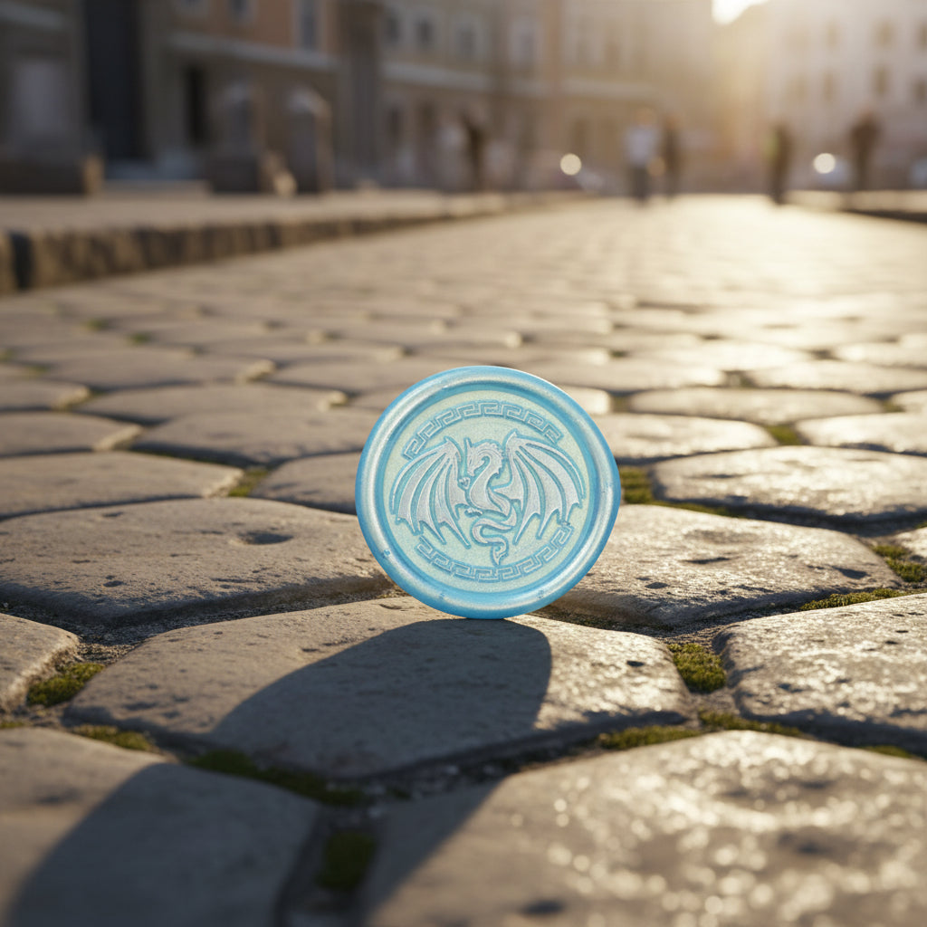 Dragon Wings Spread Wax Seals Peel & Stick • Multiple Colors Silver Accents