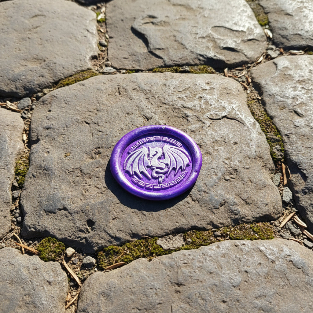 Dragon Wings Spread Wax Seals Peel & Stick • Multiple Colors Silver Accents