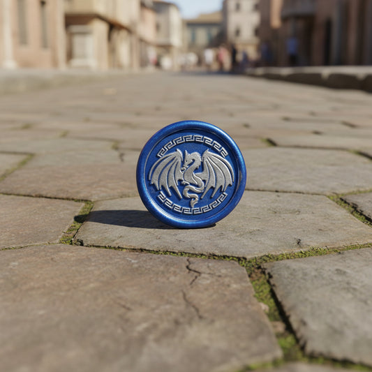 Dragon Wings Spread Wax Seals Peel & Stick • Multiple Colors Silver Accents