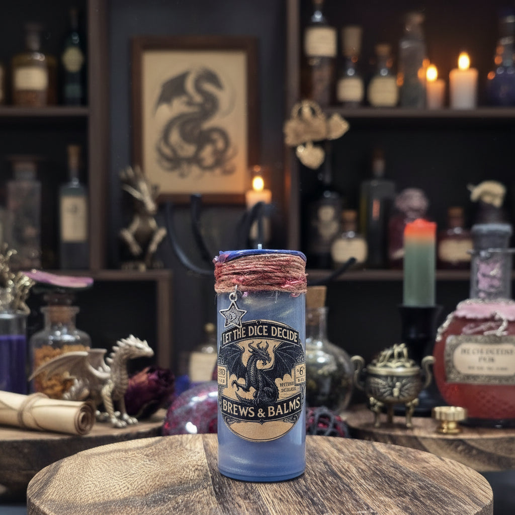 Dice D20 Let the Dice Decide Potion Props A Color Changing decorative bottle prop 3.5 "