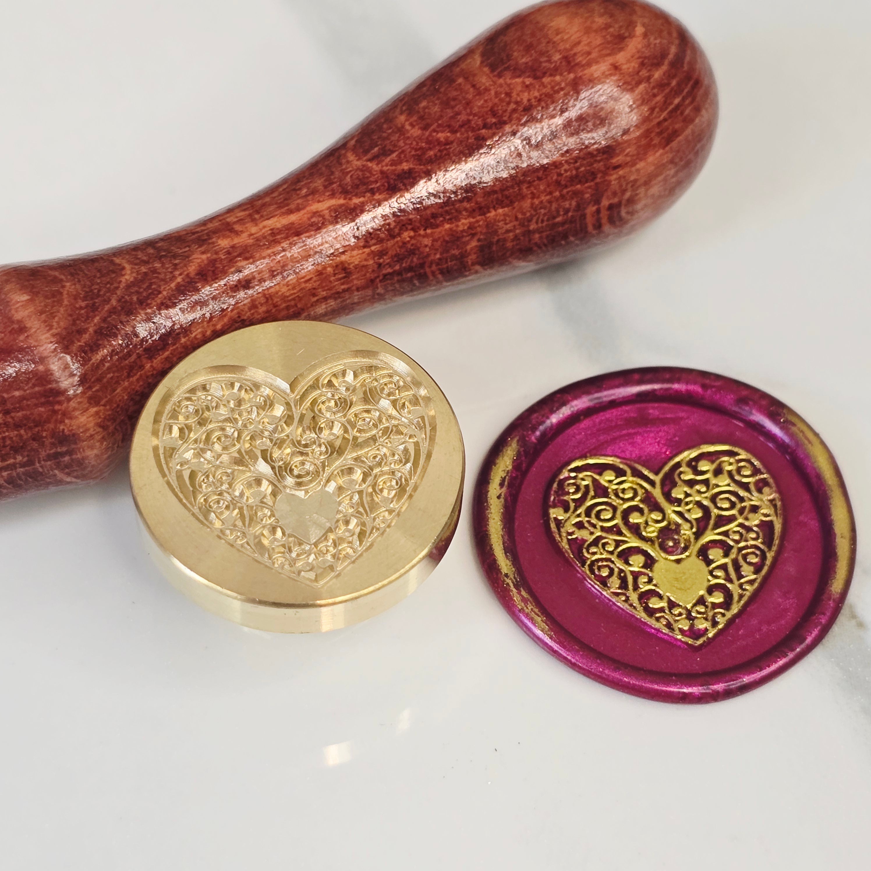 Wax Seal Stamp – Heart - Brass - For Sealing Envelopes and Gifts