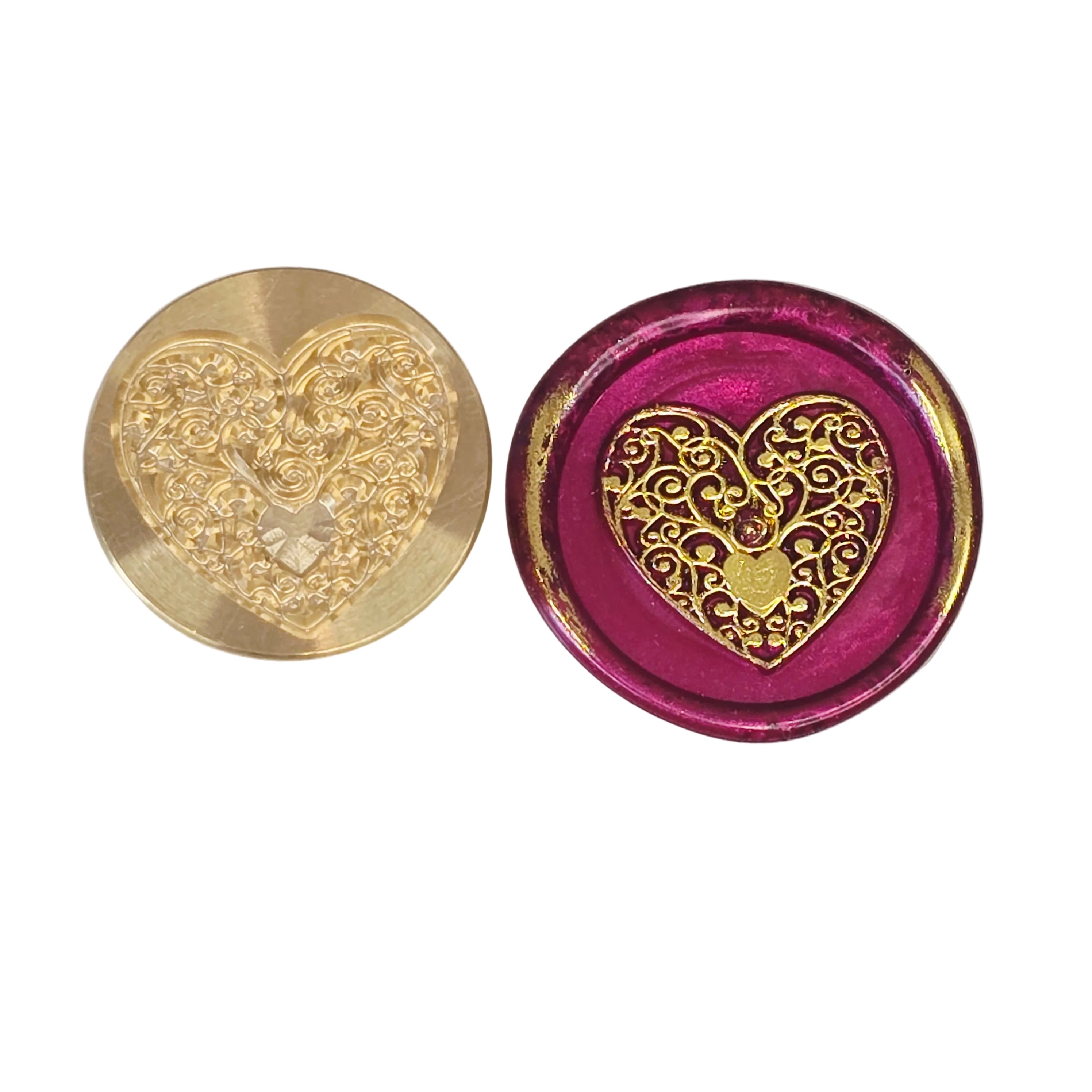 Wax Seal Stamp – Heart - Brass - For Sealing Envelopes and Gifts