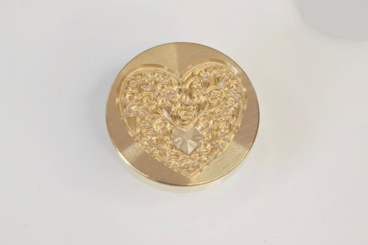 Wax Seal Stamp – Heart - Brass - For Sealing Envelopes and Gifts