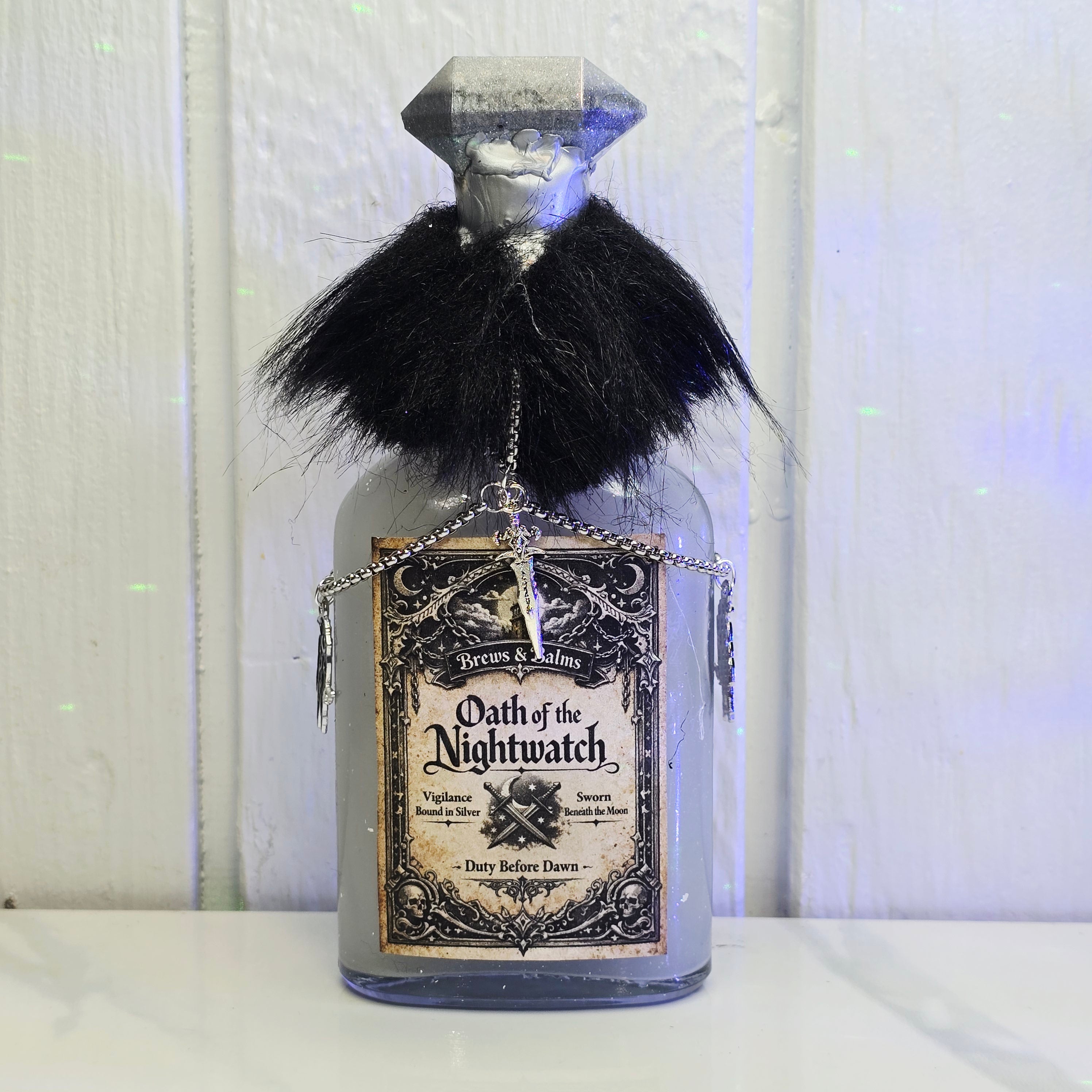Oath of the Nightwatch Decorative Potion Bottle Prop White to Silver