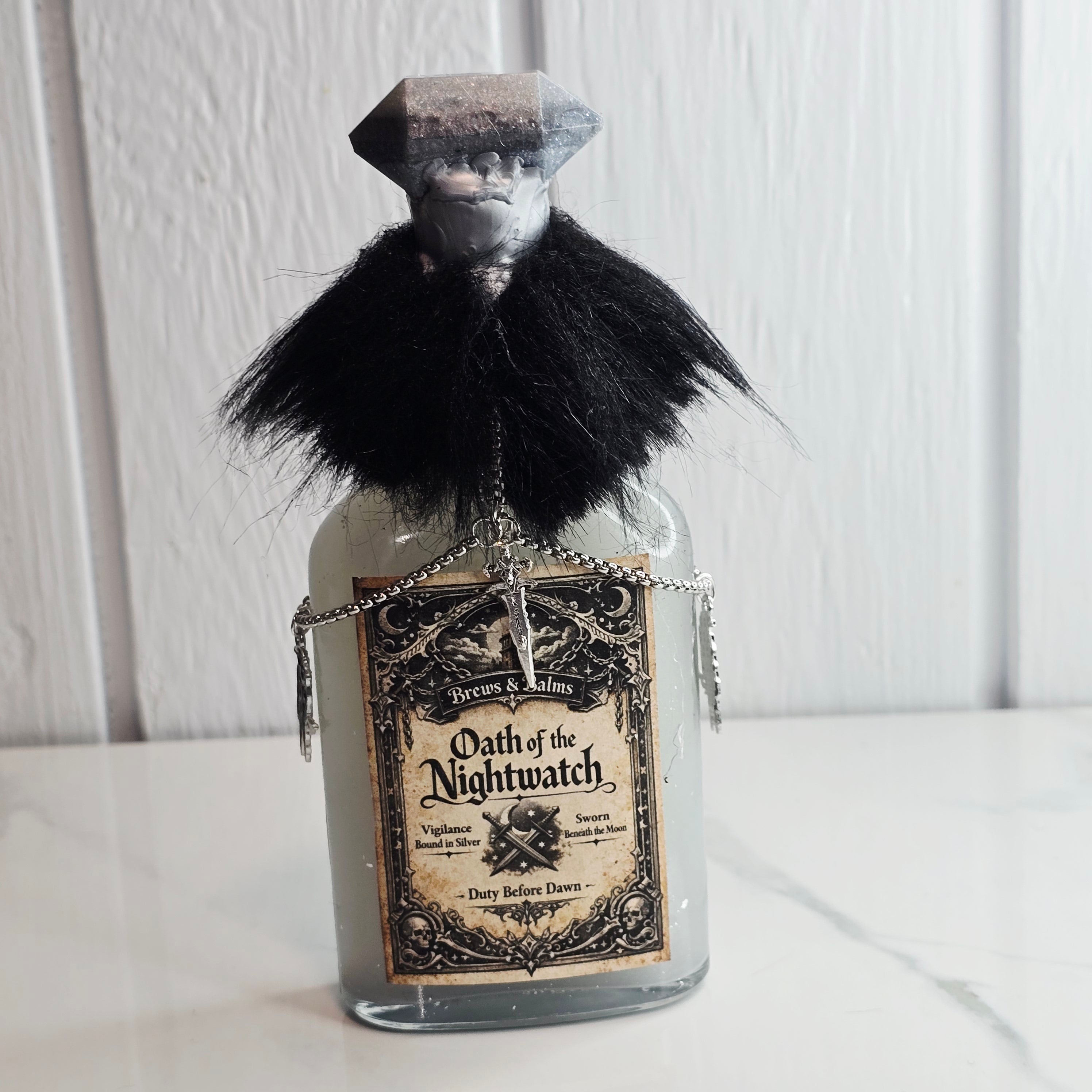 Oath of the Nightwatch Decorative Potion Bottle Prop White to Silver