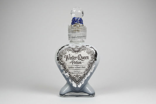 Winter Queen Potion Decorative Bottle Prop Color Changing White to Silver Blue 7.5" tall