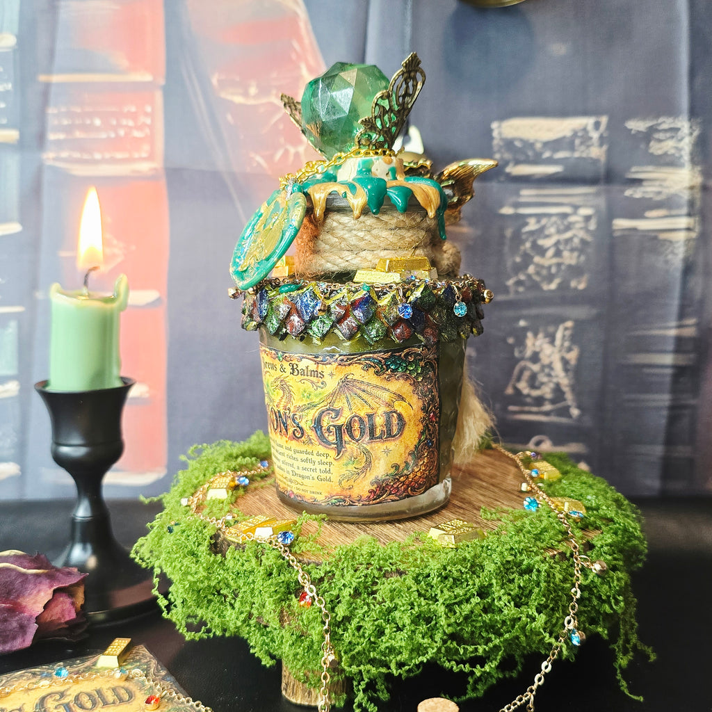 Dragon’s Gold Color Changing Potion – Fantasy Dragon Decor Elixir With Base Light