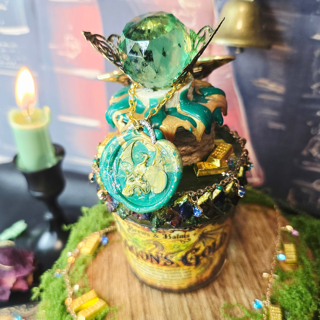 Dragon’s Gold Color Changing Potion – Fantasy Dragon Decor Elixir With Base Light
