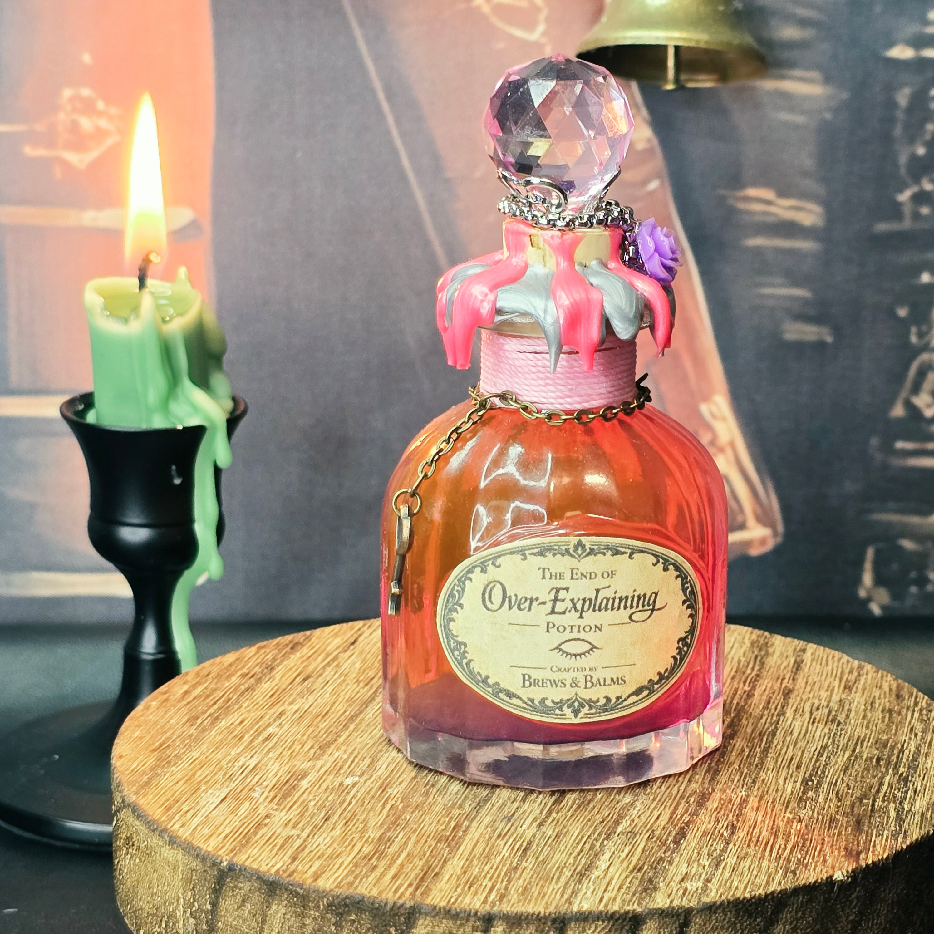 The End of Over-Explaining – Color-Changing Decorative Potion Glass Bottle - Pink to Purple
