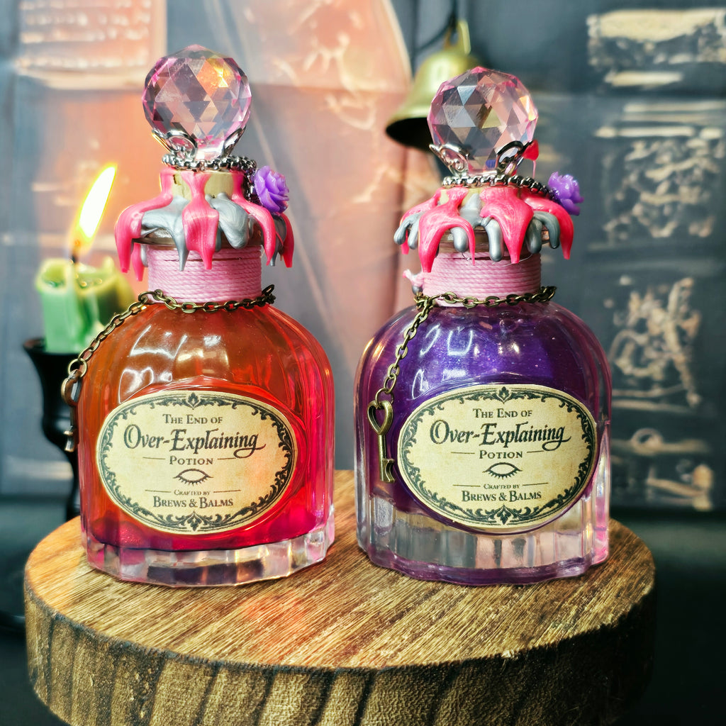 The End of Over-Explaining – Color-Changing Decorative Potion Glass Bottle - Pink to Purple