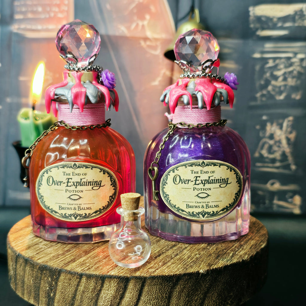 The End of Over-Explaining – Color-Changing Decorative Potion Glass Bottle - Pink to Purple