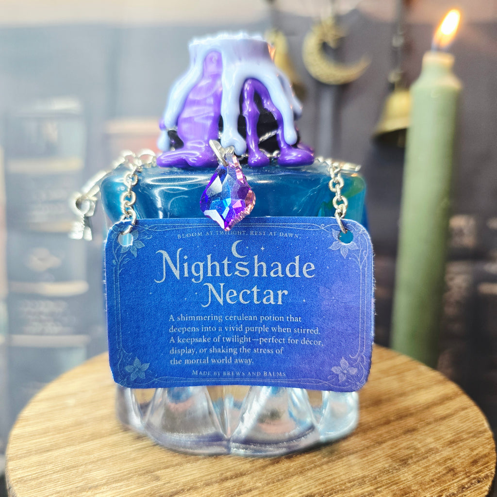 Handmade Nightshade Nectar Color Changing Decorative Bottle Potion Prop