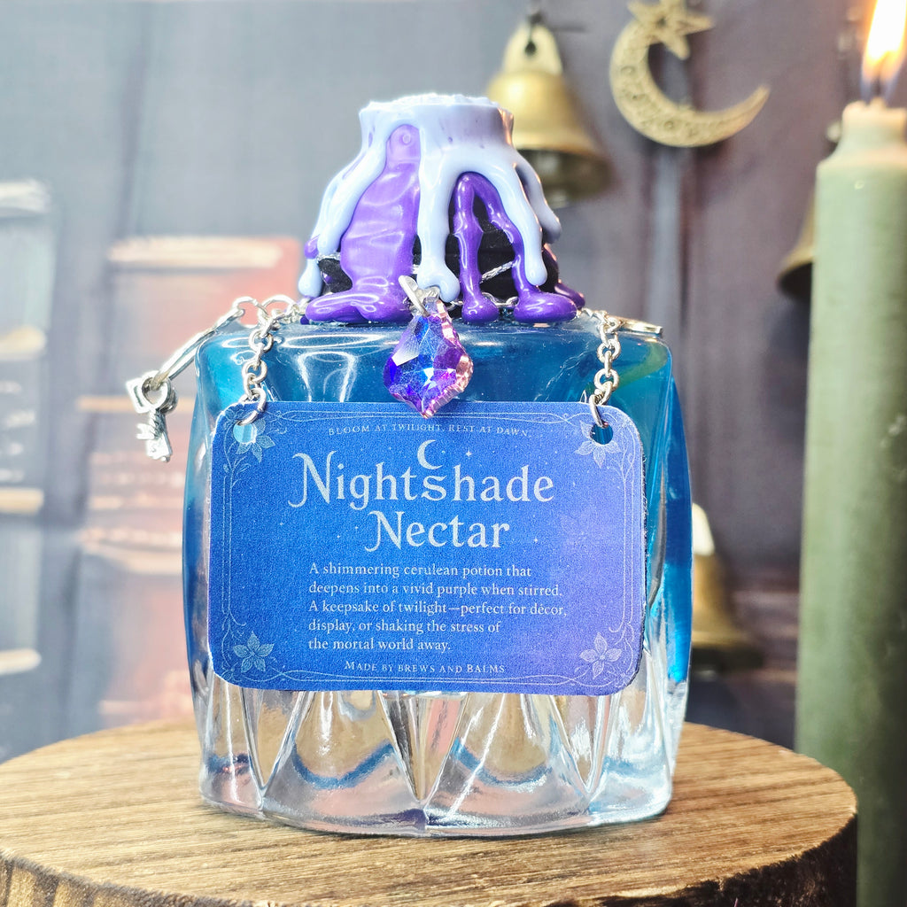 Handmade Nightshade Nectar Color Changing Decorative Bottle Potion Prop