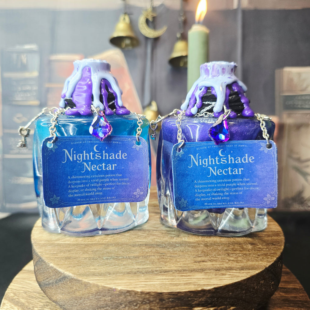 Handmade Nightshade Nectar Color Changing Decorative Bottle Potion Prop