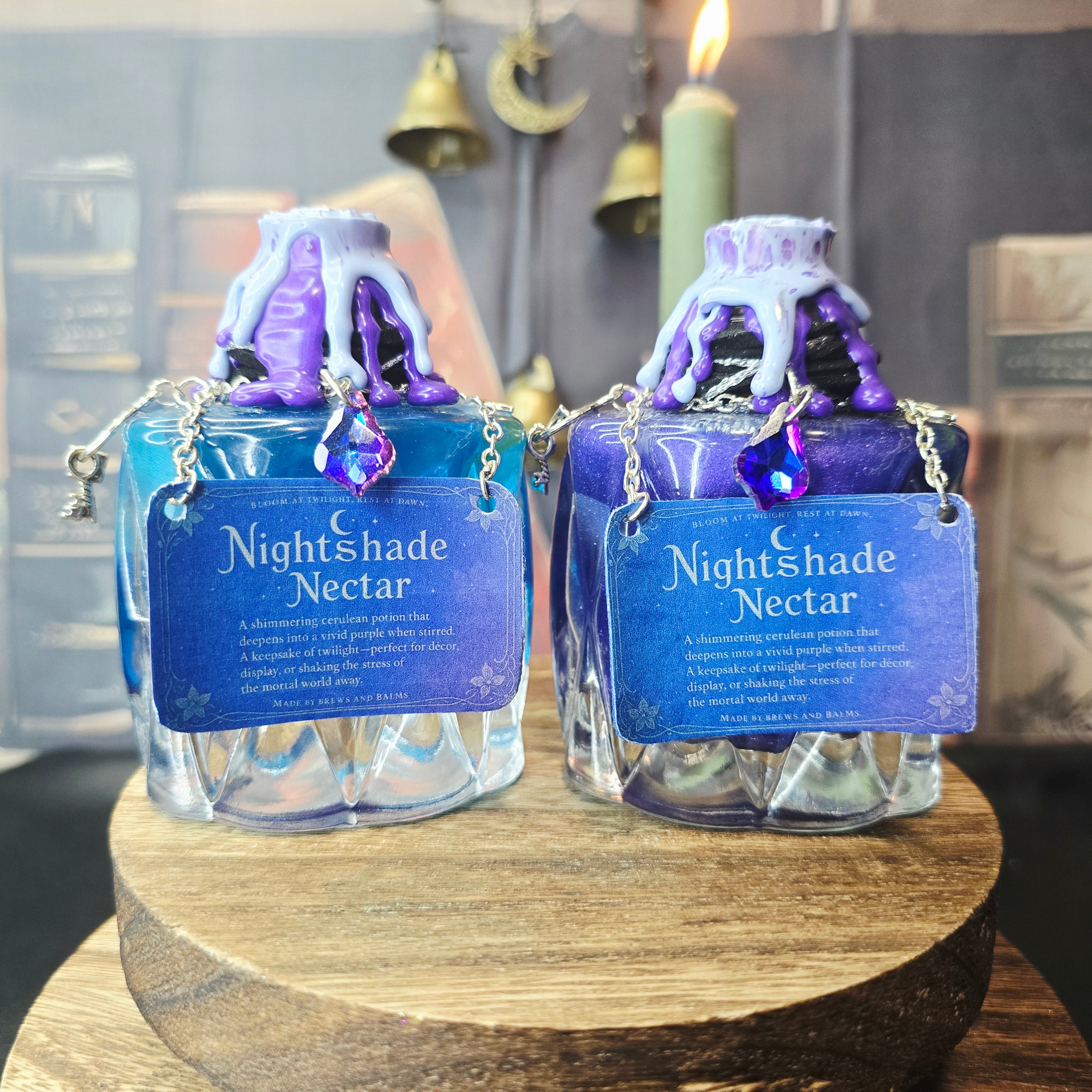 Handmade Nightshade Nectar Color Changing Decorative Bottle Potion Prop