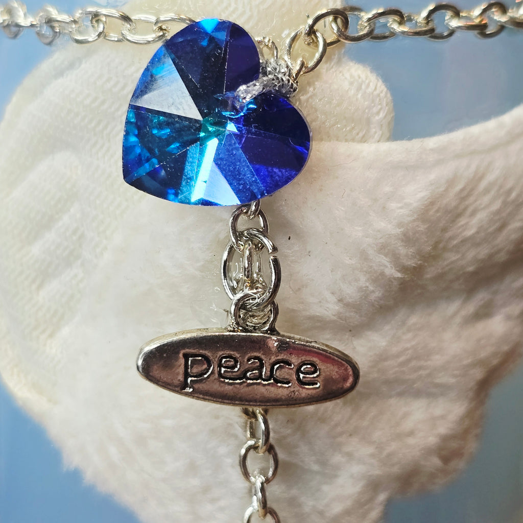 Handmade Peace Potion – Color Changing Decorative Bottle - White to Blue