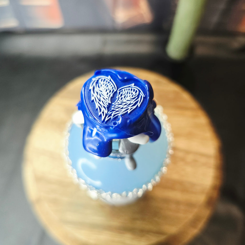 Handmade Peace Potion – Color Changing Decorative Bottle - White to Blue