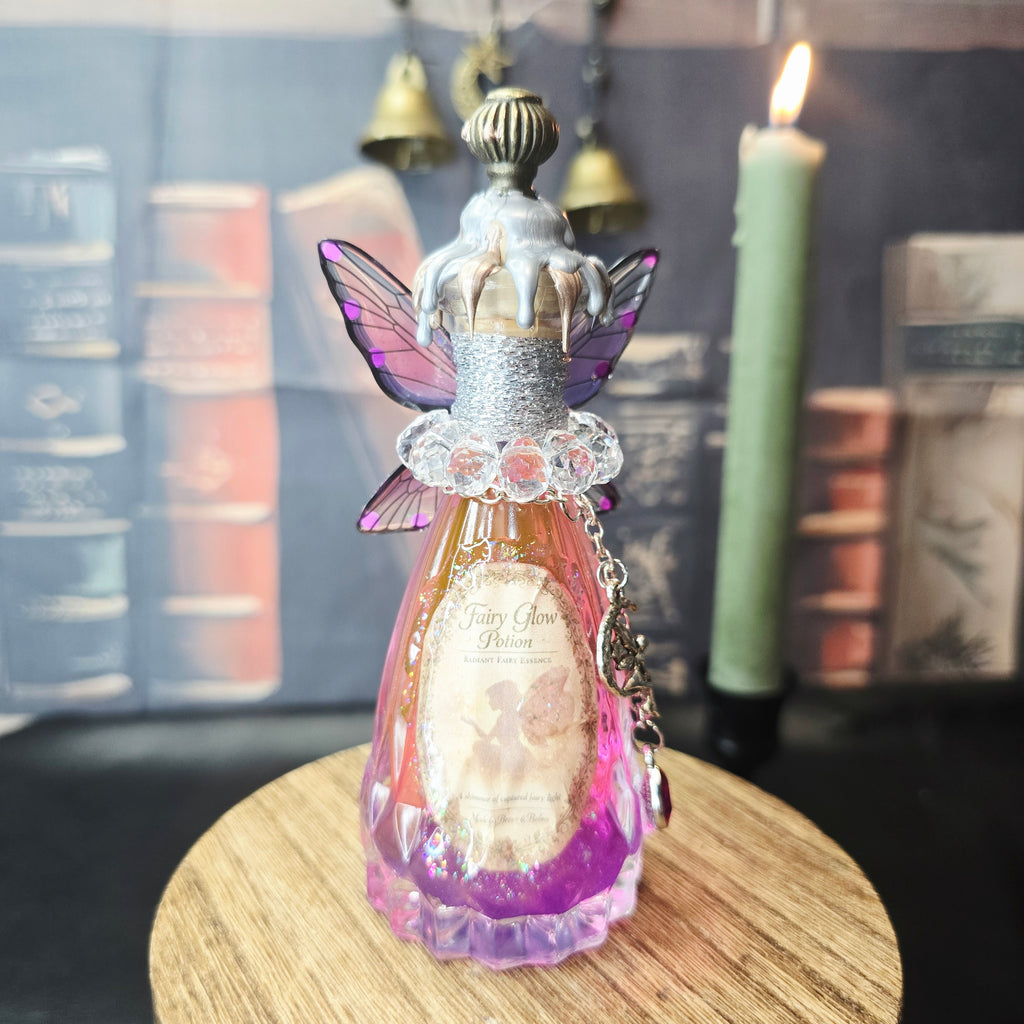 Handmade Fairy Glow Decorative Potion Bottle Prop Color Changing Pink to Purple