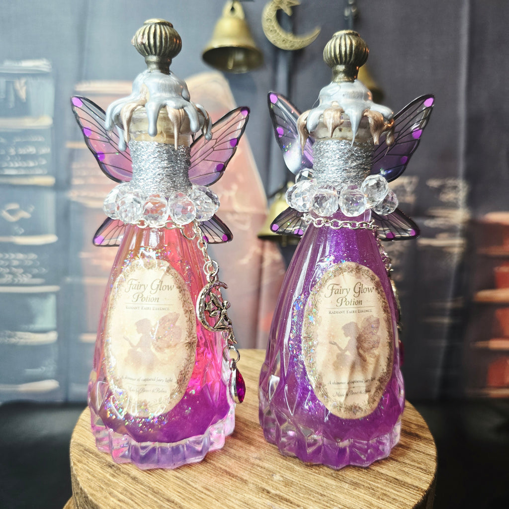 Handmade Fairy Glow Decorative Potion Bottle Prop Color Changing Pink to Purple