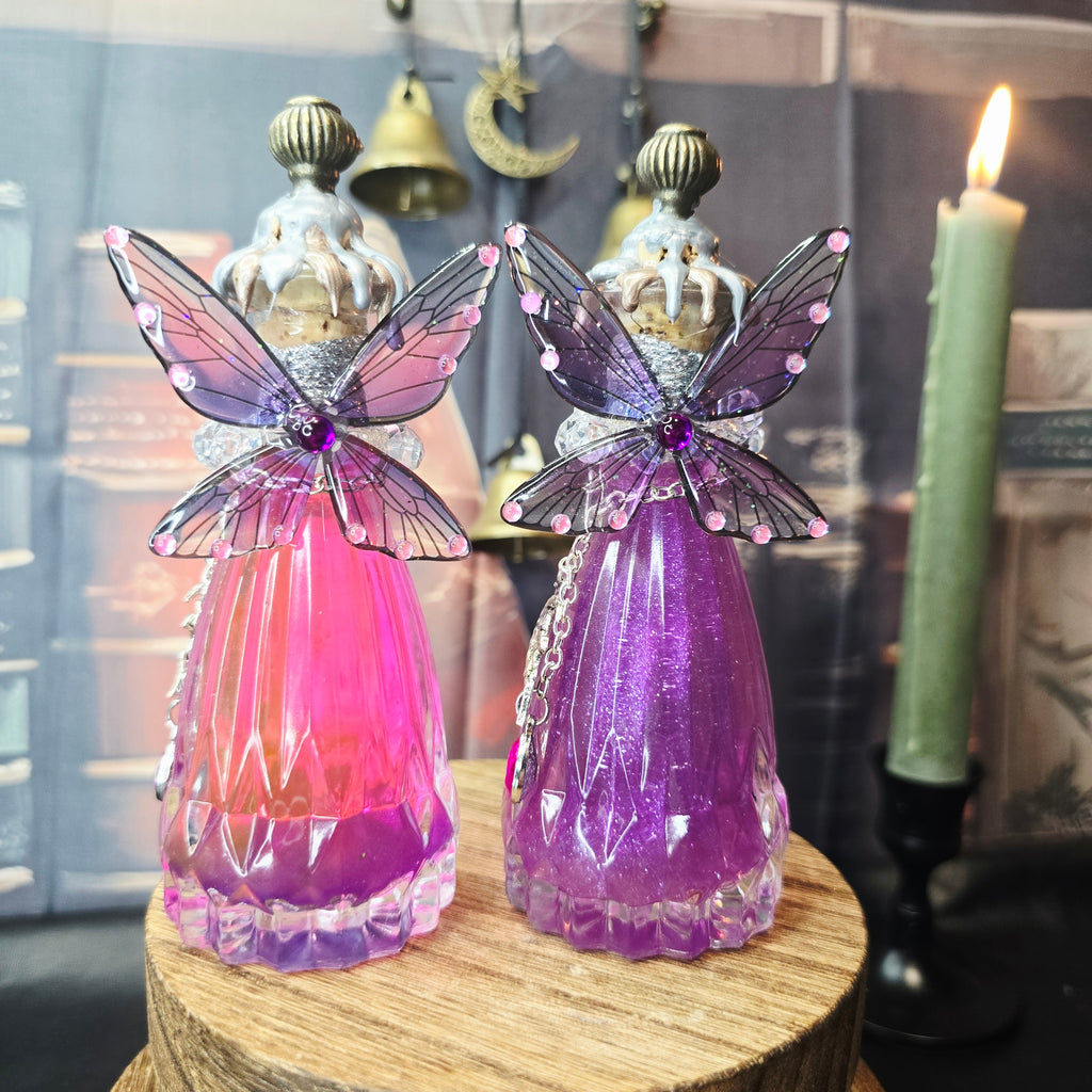 Handmade Fairy Glow Decorative Potion Bottle Prop Color Changing Pink to Purple