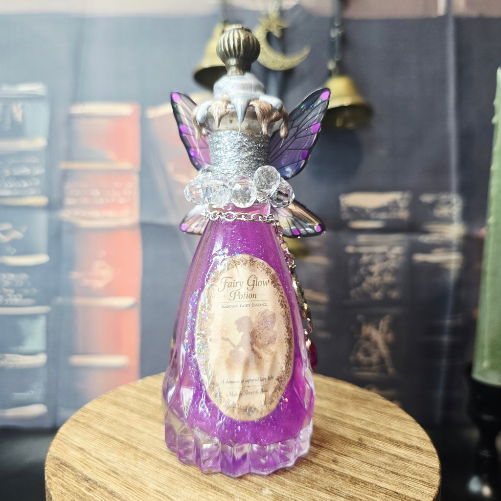 Handmade Fairy Glow Decorative Potion Bottle Prop Color Changing Pink to Purple