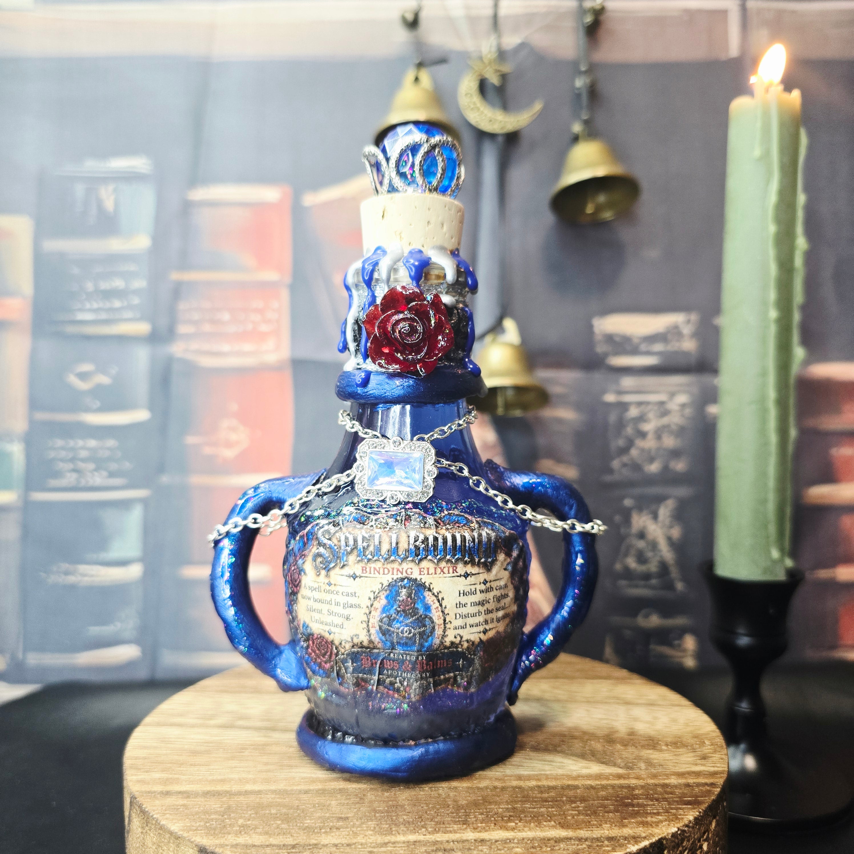 Handmade Spellbound – Binding Elixir | Color Changing Decorative Potion Prop | Fantasy Decor