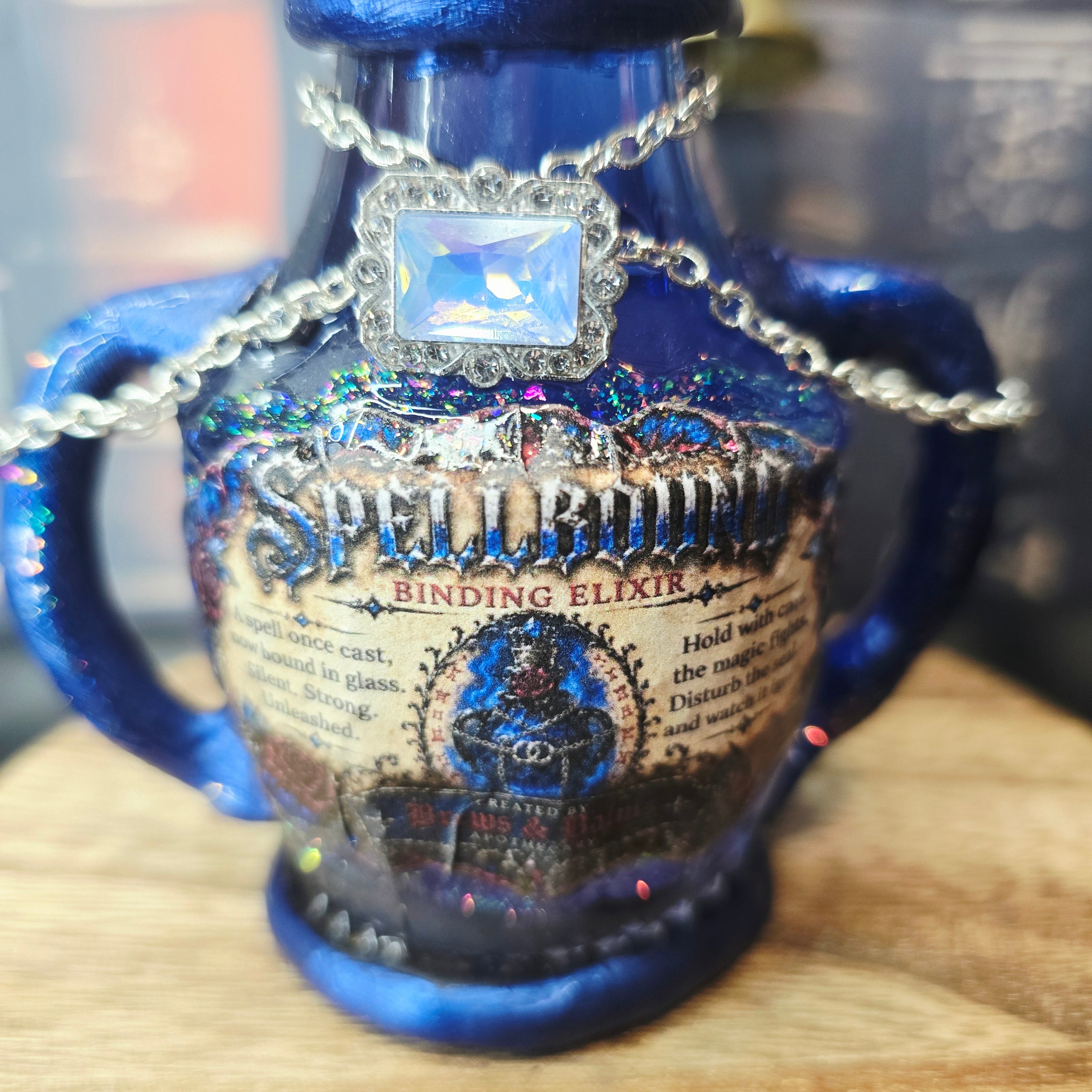 Handmade Spellbound – Binding Elixir | Color Changing Decorative Potion Prop | Fantasy Decor